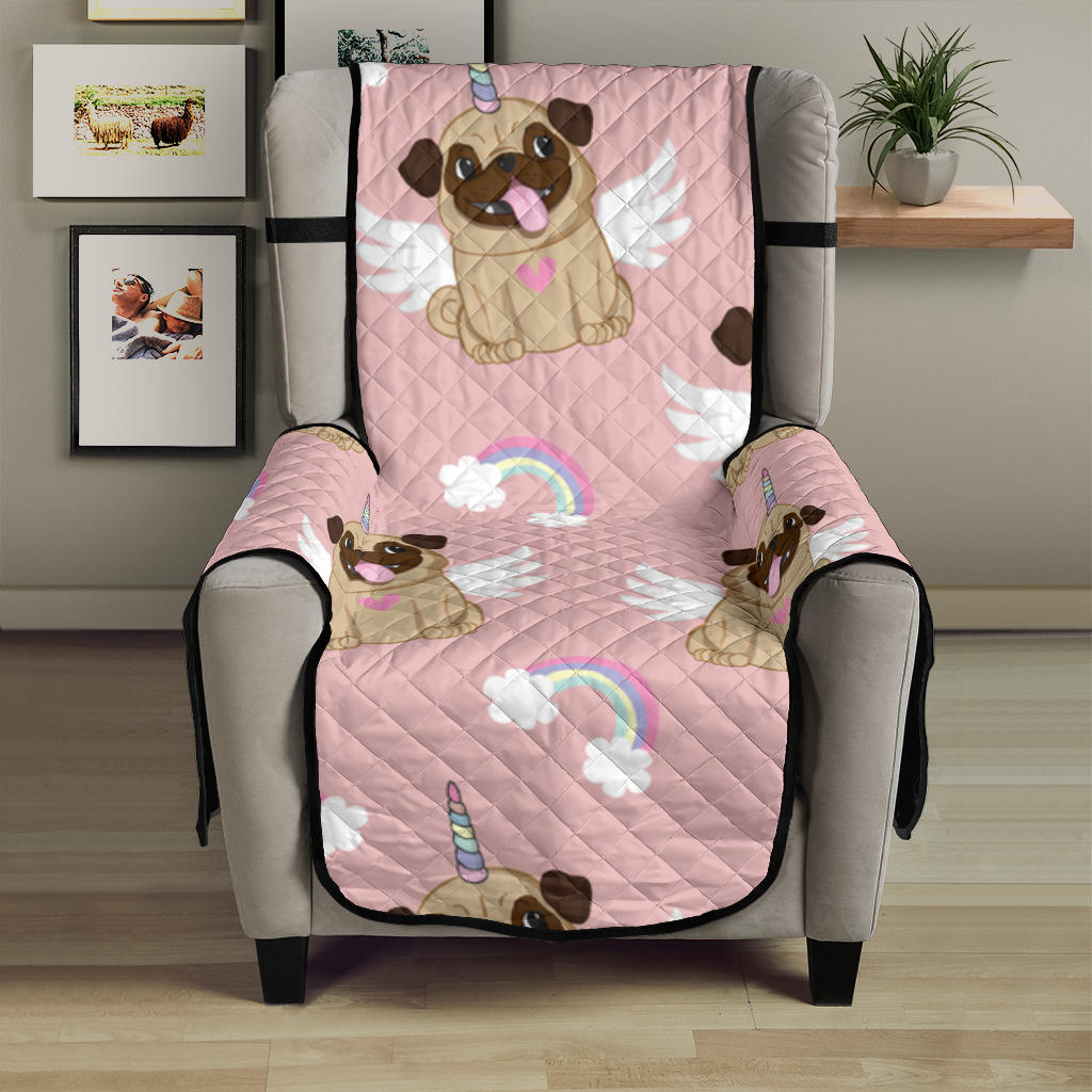 Cute unicorn pug pattern Chair Cover Protector