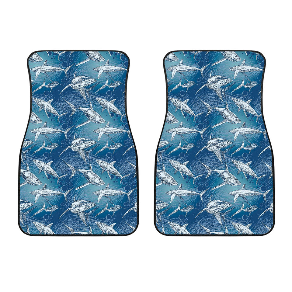 Shark Hand Drawn Front Car Mats