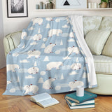 Cute Polar Bears Christmas Decoration Pattern Premium Blanket