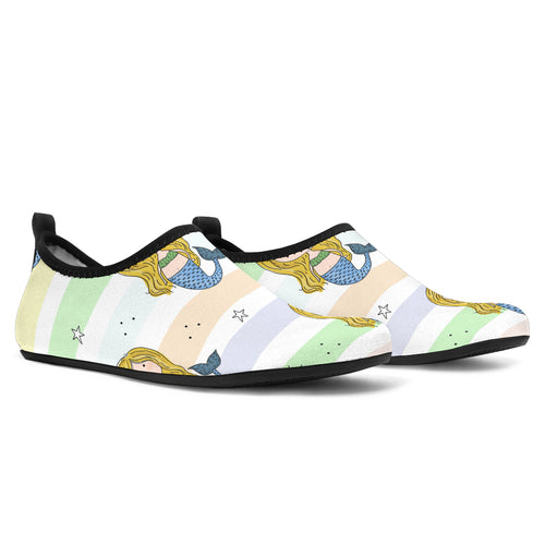 Cute Hand Drawn Mermaid Aqua Shoes