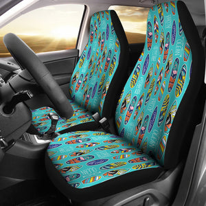 Surfboard Pattern Print Design 05 Universal Fit Car Seat Covers