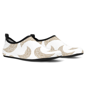 Cool Gold Moon Abstract Pattern Aqua Shoes