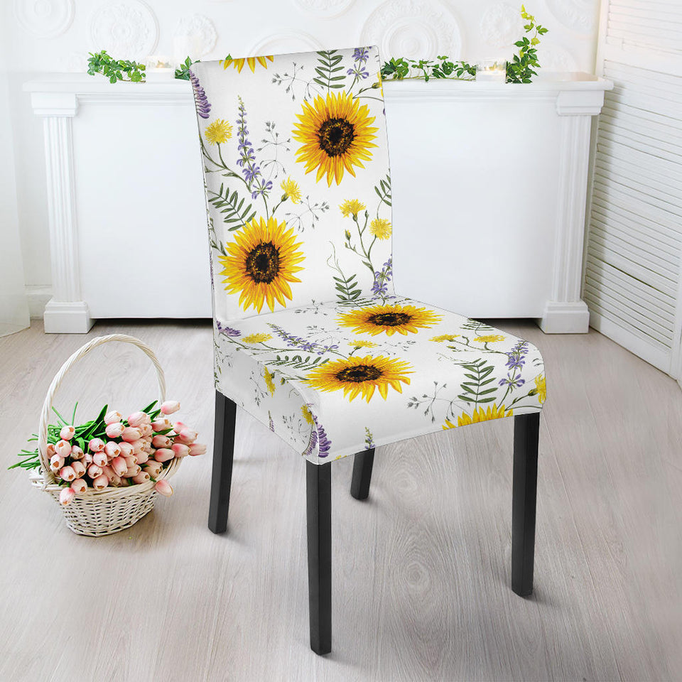 Beautiful Sunflowers Pattern Dining Chair Slipcover