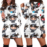 Cute Ninja Design Pattern Women'S Hoodie Dress