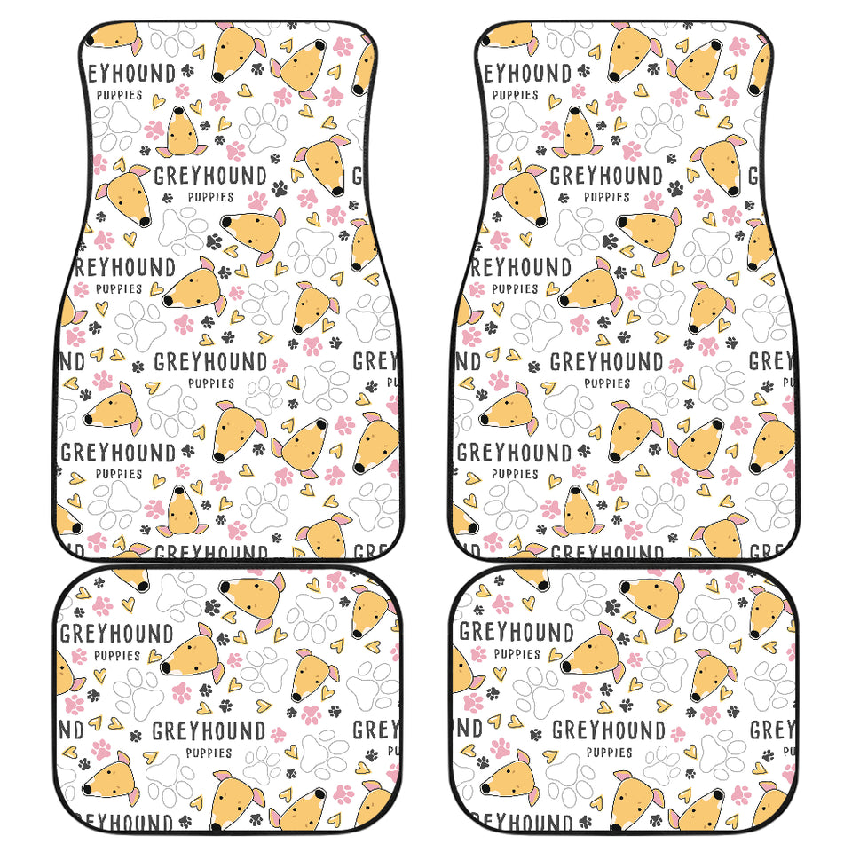Greyhound Pattern Print Design 03 Front and Back Car Mats