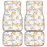 Greyhound Pattern Print Design 03 Front and Back Car Mats