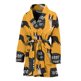 Boston Terrier Design Pattern Women'S Bathrobe