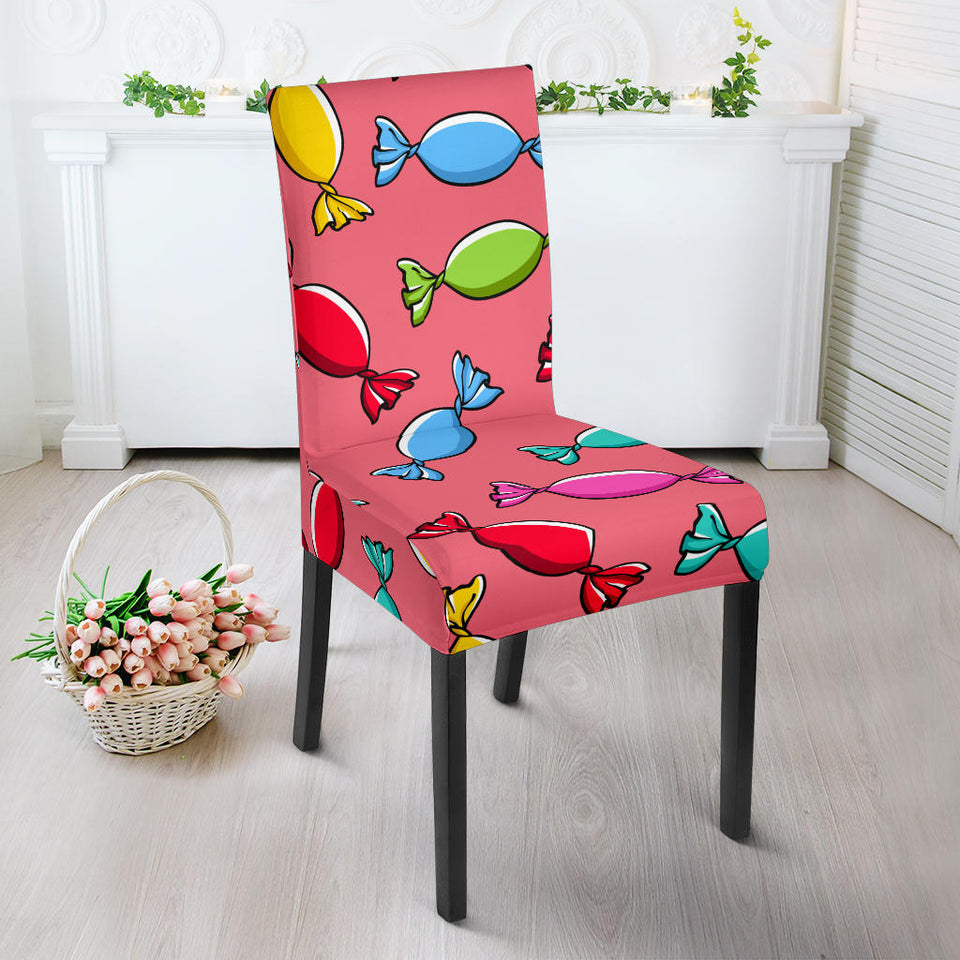 Colorful Wrapped Candy Pattern Dining Chair Slipcover