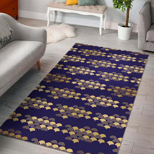 Beautiful Japanese Fan Pattern Area Rug