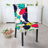 Watercolor Bowling Ball Pins Dining Chair Slipcover