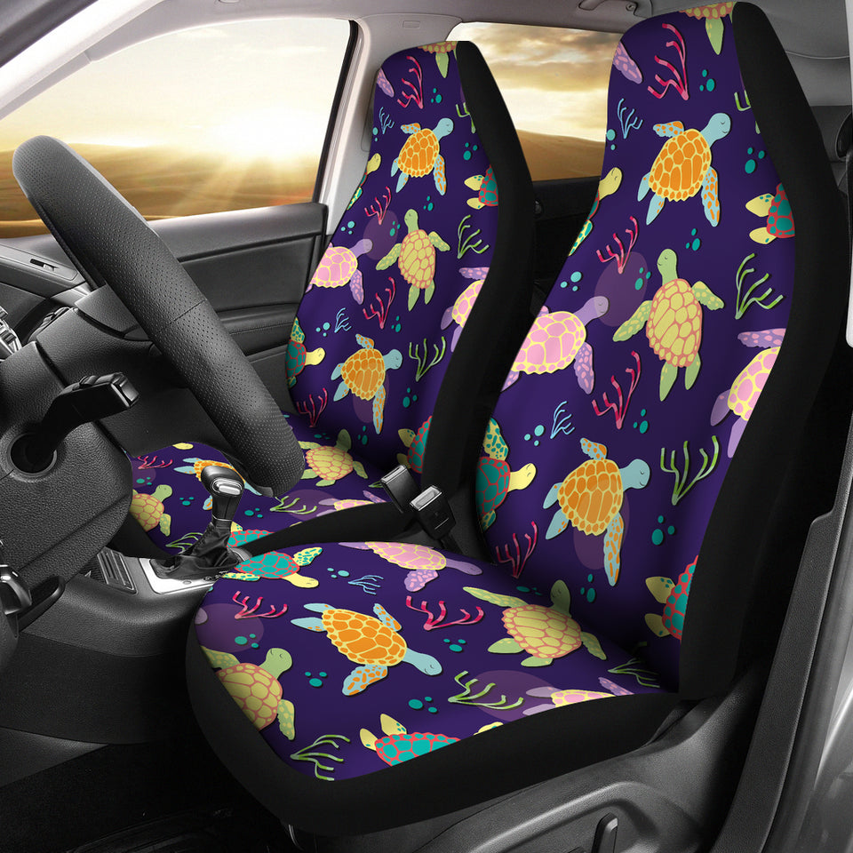 Colorful Sea Turtle Pattern  Universal Fit Car Seat Covers