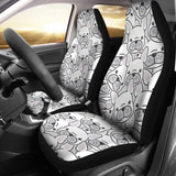 Cute French Bulldog Head Pattern Universal Fit Car Seat Covers