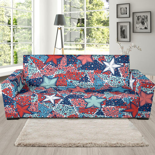 Hand Drawn Colorful Starfish Sofa Slipcover