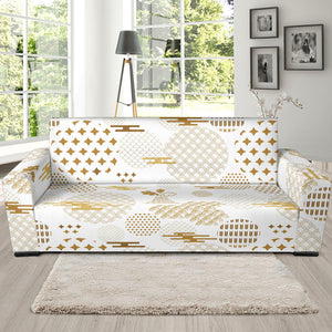 Beautiful Gold Japanese Pattern Sofa Slipcover