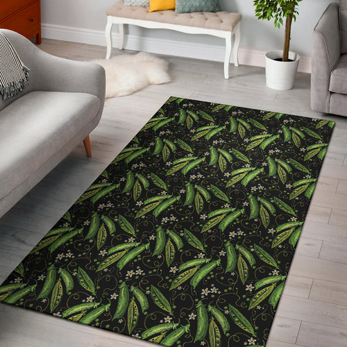Green Peas Pattern Print Design 02 Area Rug
