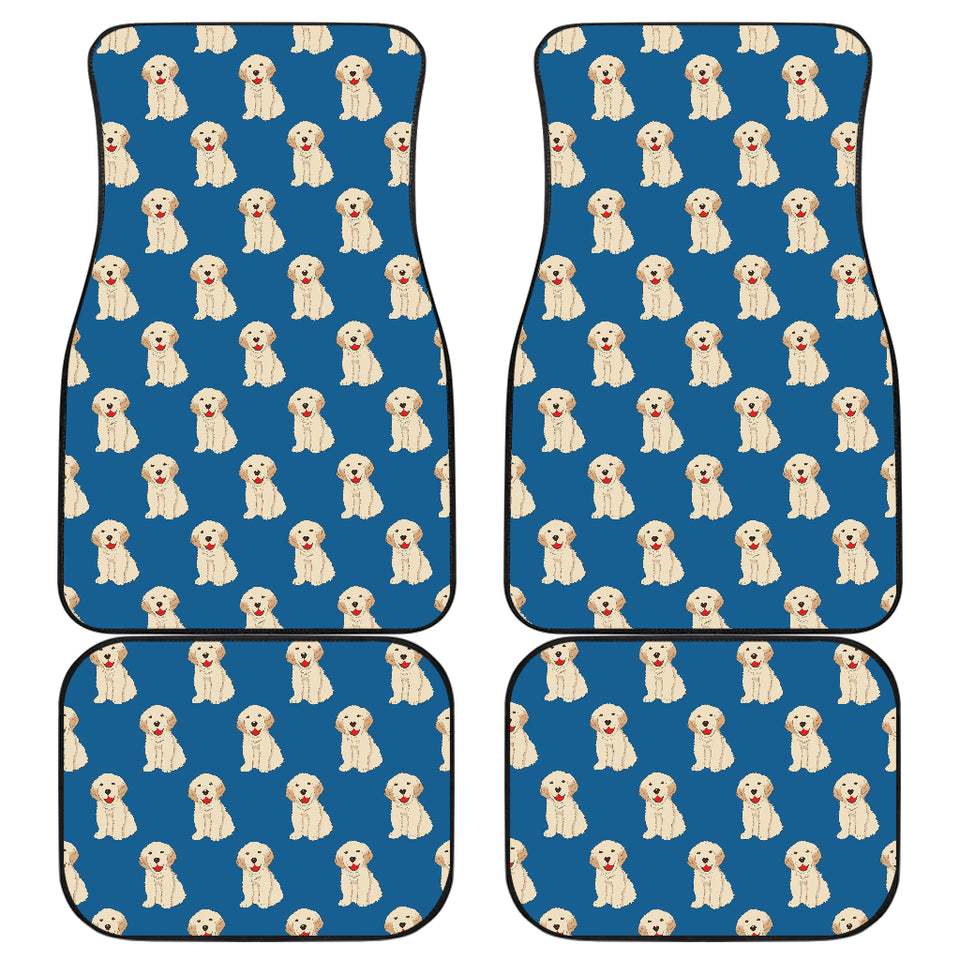 Golden Retriever Pattern Print Design 03 Front and Back Car Mats