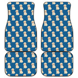 Golden Retriever Pattern Print Design 03 Front and Back Car Mats