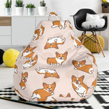 Cute Corgis Pattern Pink Background Bean Bag Cover