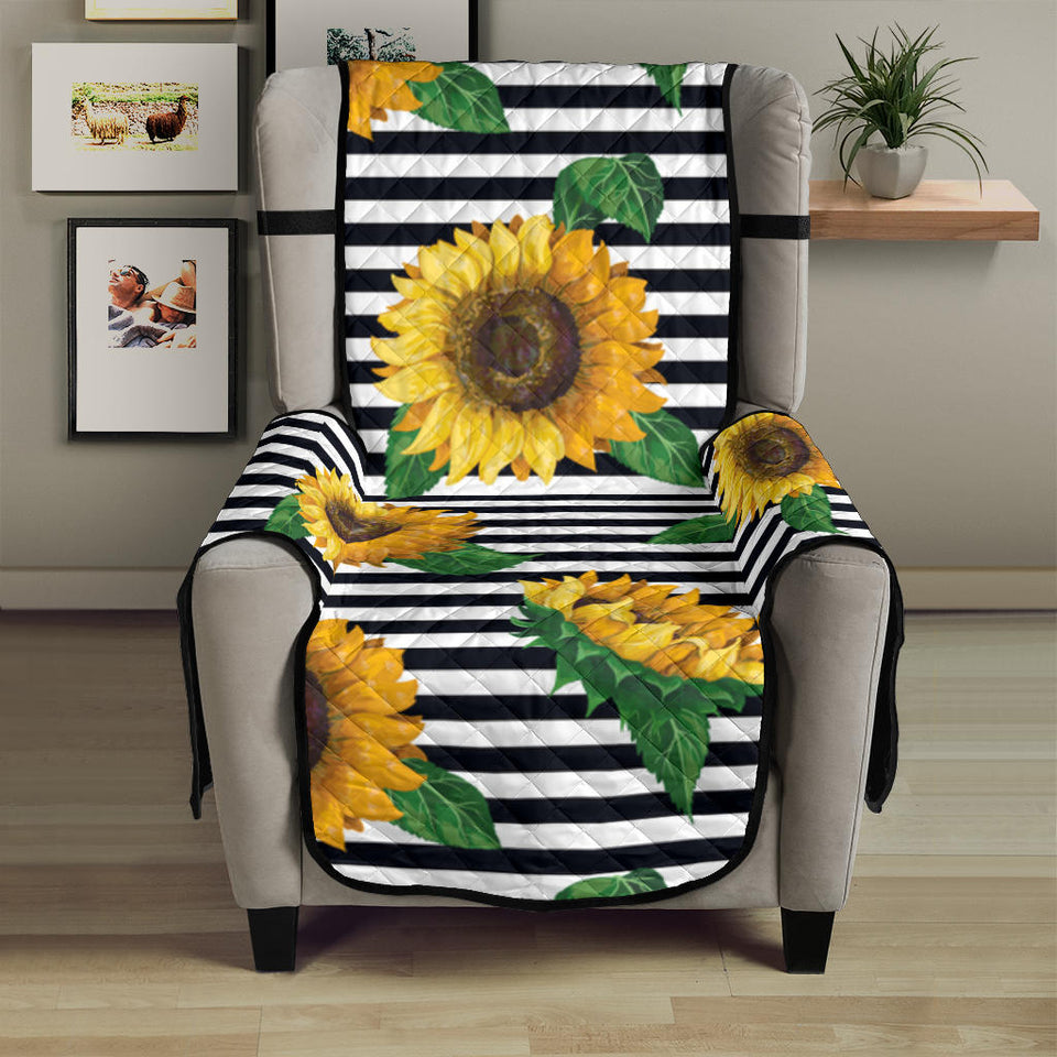 sunflowers ribbon background Chair Cover Protector