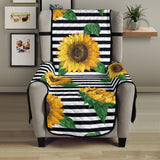 sunflowers ribbon background Chair Cover Protector