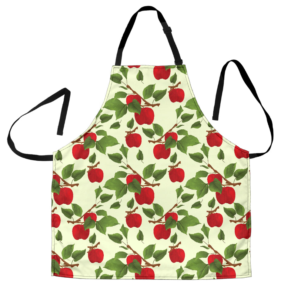Red Apples Leaves Pattern Adjustable Apron