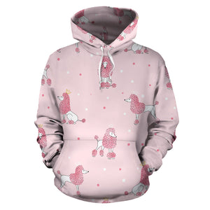 Poodle Dog Pink Color Theme Men Women Pullover Hoodie