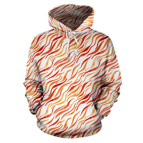 Fire Flame Watercolor Pattern Men Women Pullover Hoodie