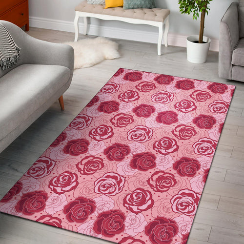 Rose Pattern Print Design 02 Area Rug