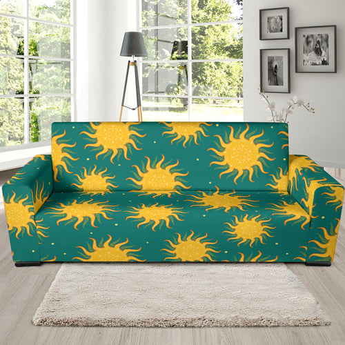 Sun Green Background Sofa Slipcover