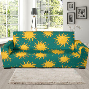 Sun Green Background Sofa Slipcover