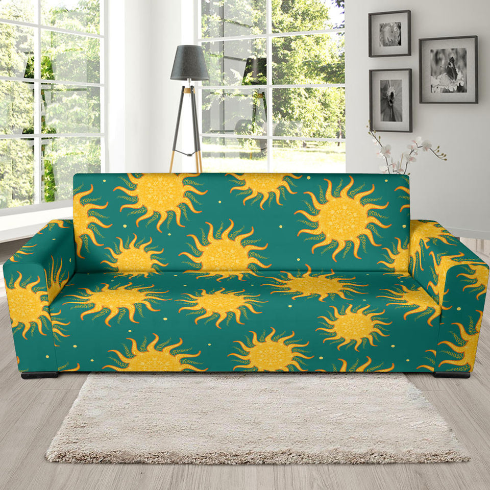 Sun Green Background Sofa Slipcover