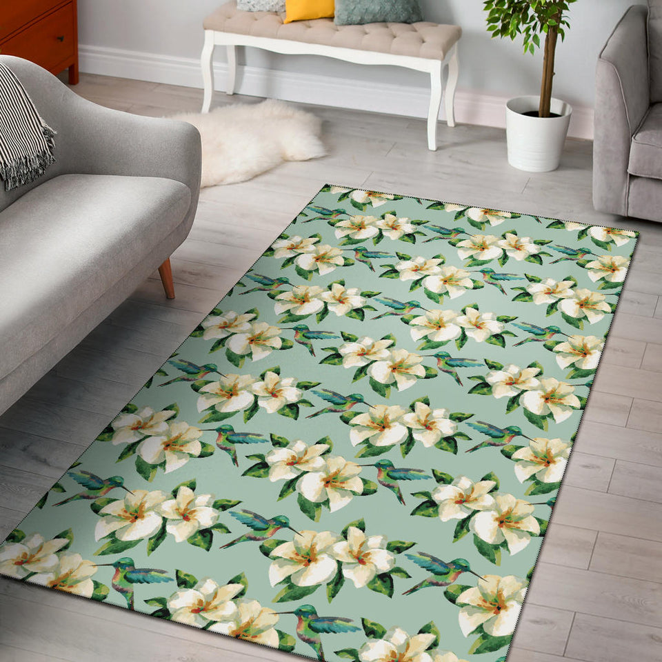 Hummingbird Pattern Print Design 01 Area Rug