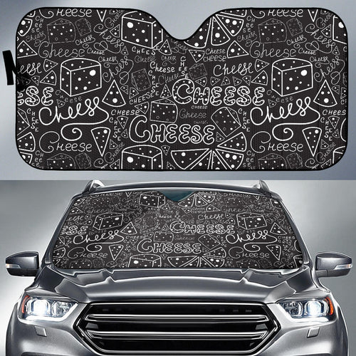 Handwritten Cheese Pattern Car Sun Shade