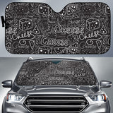 Handwritten Cheese Pattern Car Sun Shade