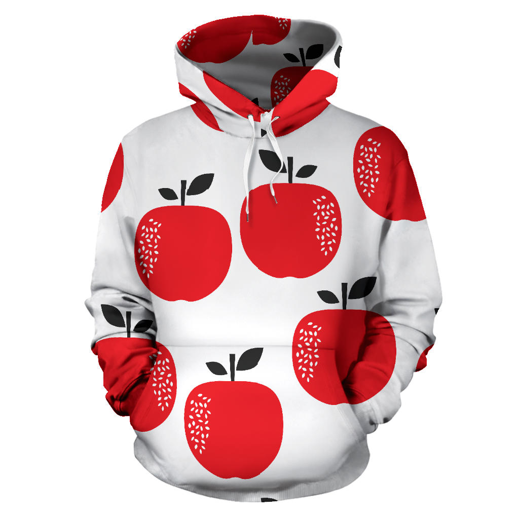 Red Apples White Background Men Women Pullover Hoodie