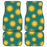 Sun Green Background Front And Back Car Mats