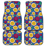 Passion Fruit Blue Background Front And Back Car Mats