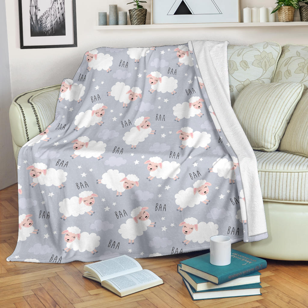 Sweet Dreams Sheep Pattern Premium Blanket