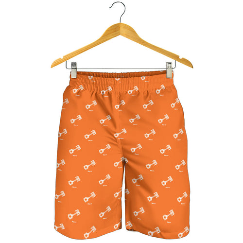 Engine Piston Orange Background Pattern Print Design 05 Men Shorts