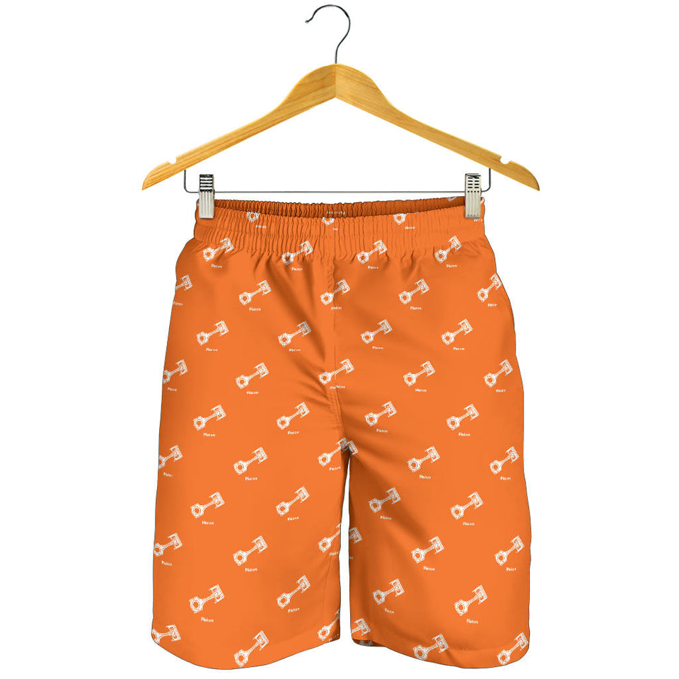 Engine Piston Orange Background Pattern Print Design 05 Men Shorts
