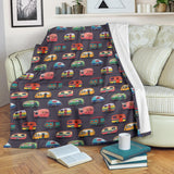Camper Van Pattern Print Design 02 Premium Blanket