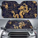 Gold Dragon Pattern Car Sun Shade