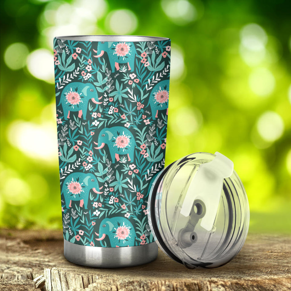 Elephants Jungle Pattern Tumbler