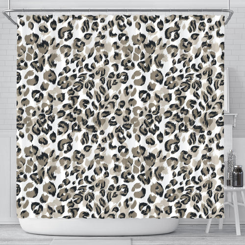 Leopard Skin Print Pattern Shower Curtain Fulfilled In US