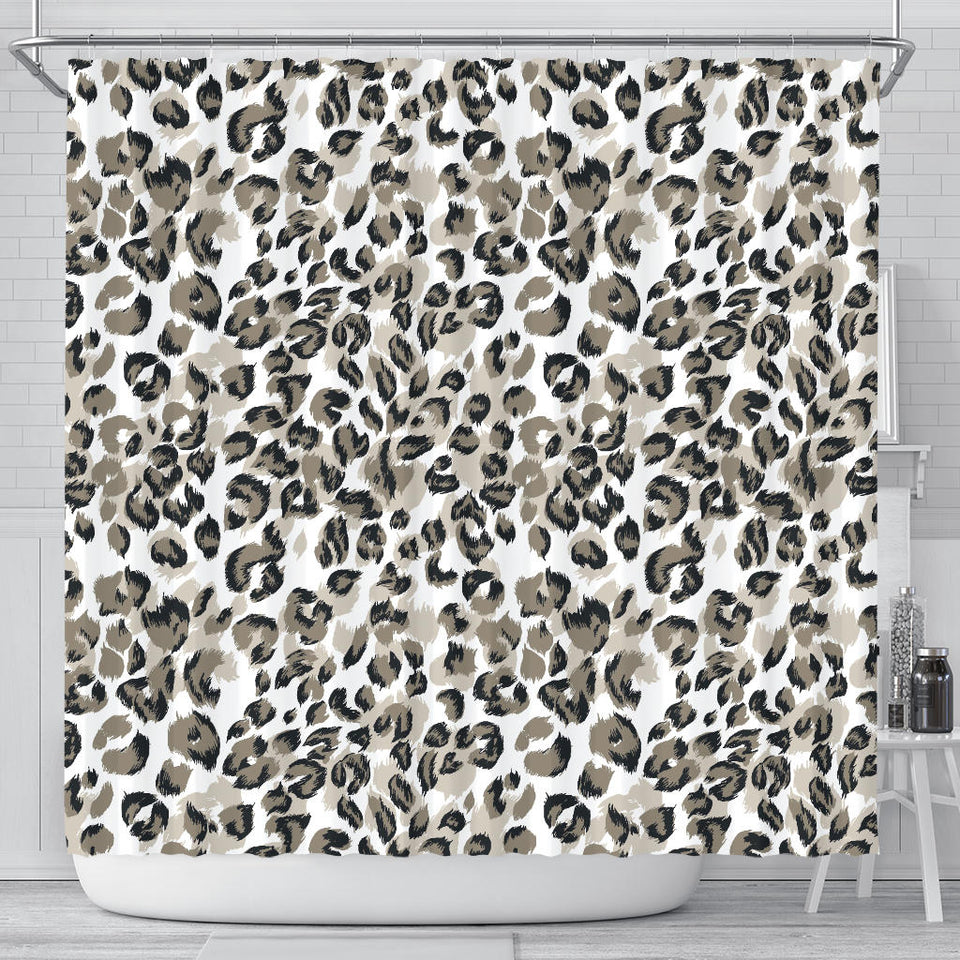 Leopard Skin Print Pattern Shower Curtain Fulfilled In US