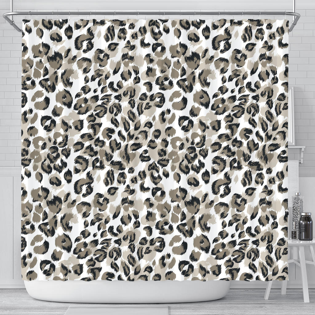 Leopard Skin Print Pattern Shower Curtain Fulfilled In US