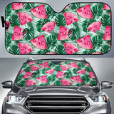 Watermelons Tropical Palm Leaves Pattern Car Sun Shade