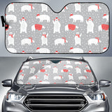 Cute Polar Bear Christmas Snow Pattern Car Sun Shade