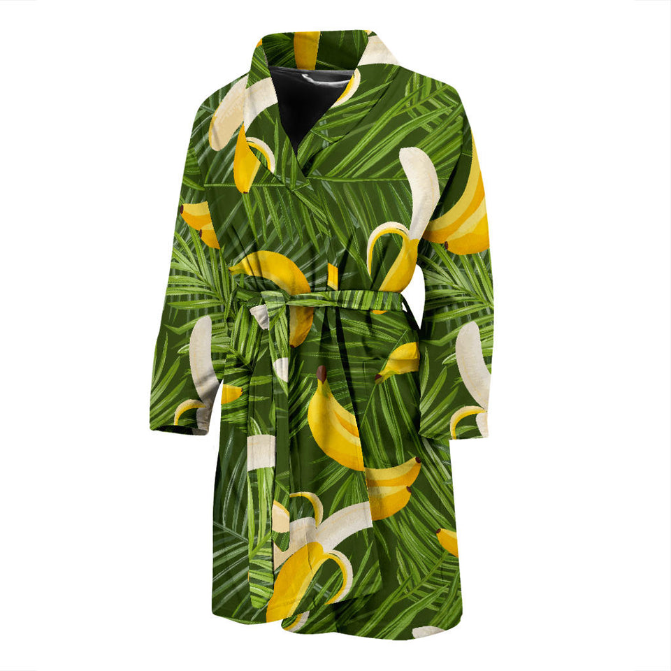 Banana Palm Leaves Pattern Men'S Bathrobe