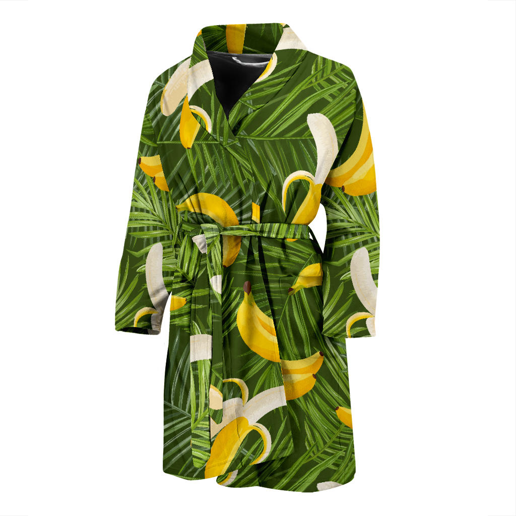 Banana Palm Leaves Pattern Men'S Bathrobe
